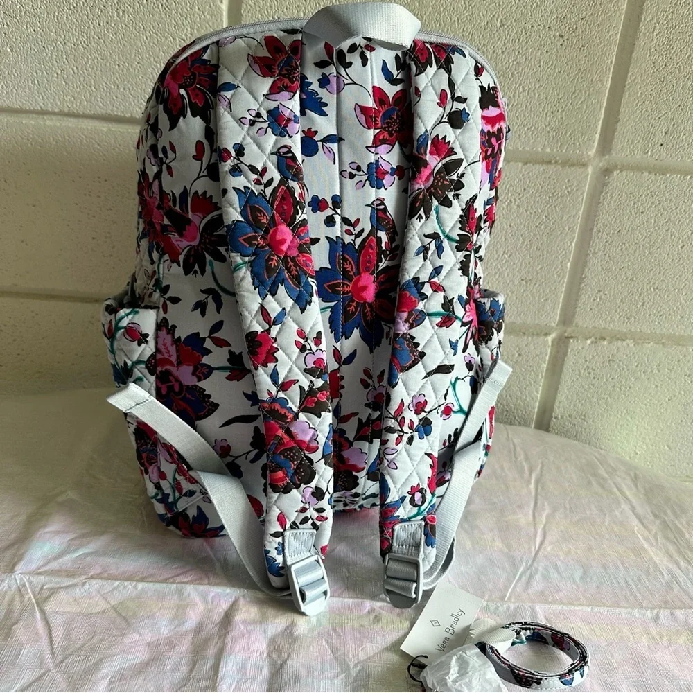 Set Vera Bradley Essential Large Backpack  Vineyard Floral, Zip ID & Lanyard NWT